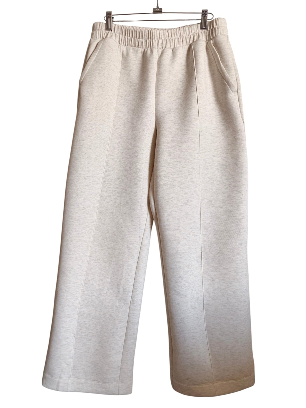 Old Navy Cream High-waisted bounce fleece wide-leg sweat pants.